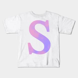 The Letter S Pink and Purple Design Kids T-Shirt